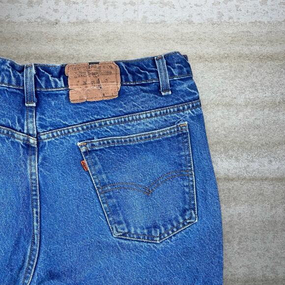 Vintage Orange Tab Levis 517 Jeans Bootcut Flared Made in USA Medium Wash 70s - Picture 3 of 6